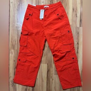Tesoro unisex Cargo Pants Size XL Orange Lightweight Multi-Pocket Travel Outdoor